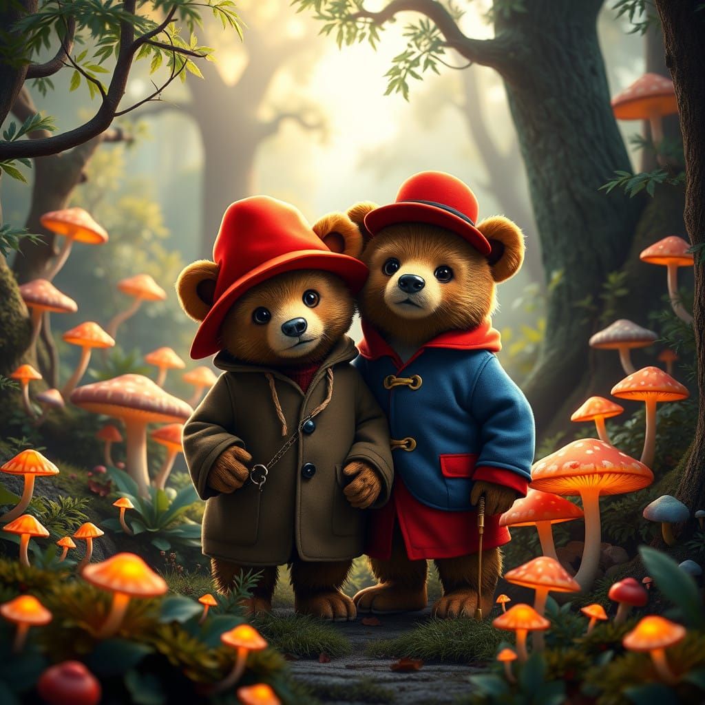 Fantastical Forest Friends in Vibrant Anime Style