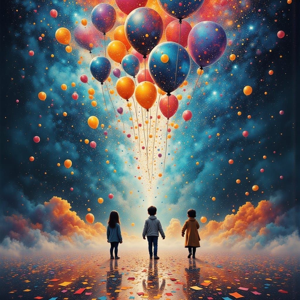 Following the Balloons in the Mist