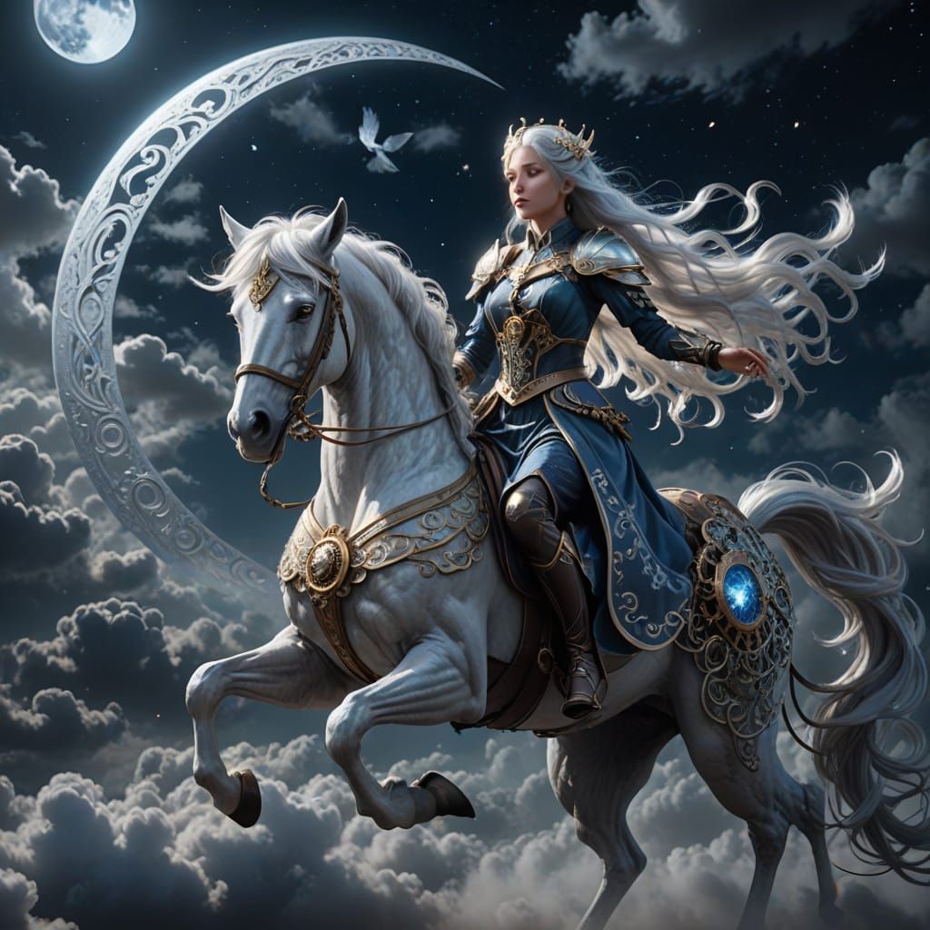 Ethereal Moon Maiden on Clockwork Pegasus