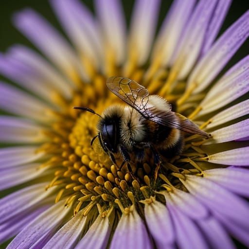 Sleeping Bumblebee Macro Photography Concept Art
