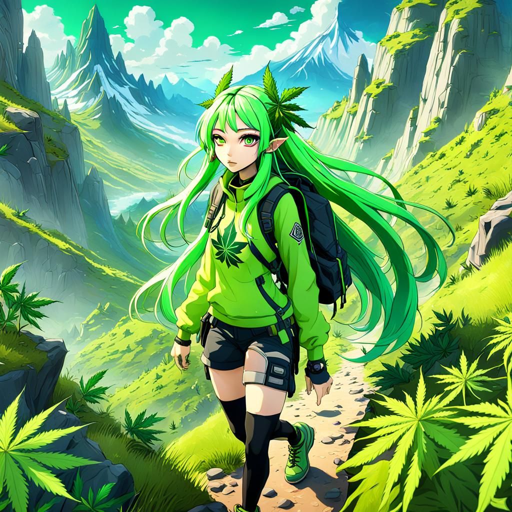 Anime Girl Hiking in the Kush Mountains