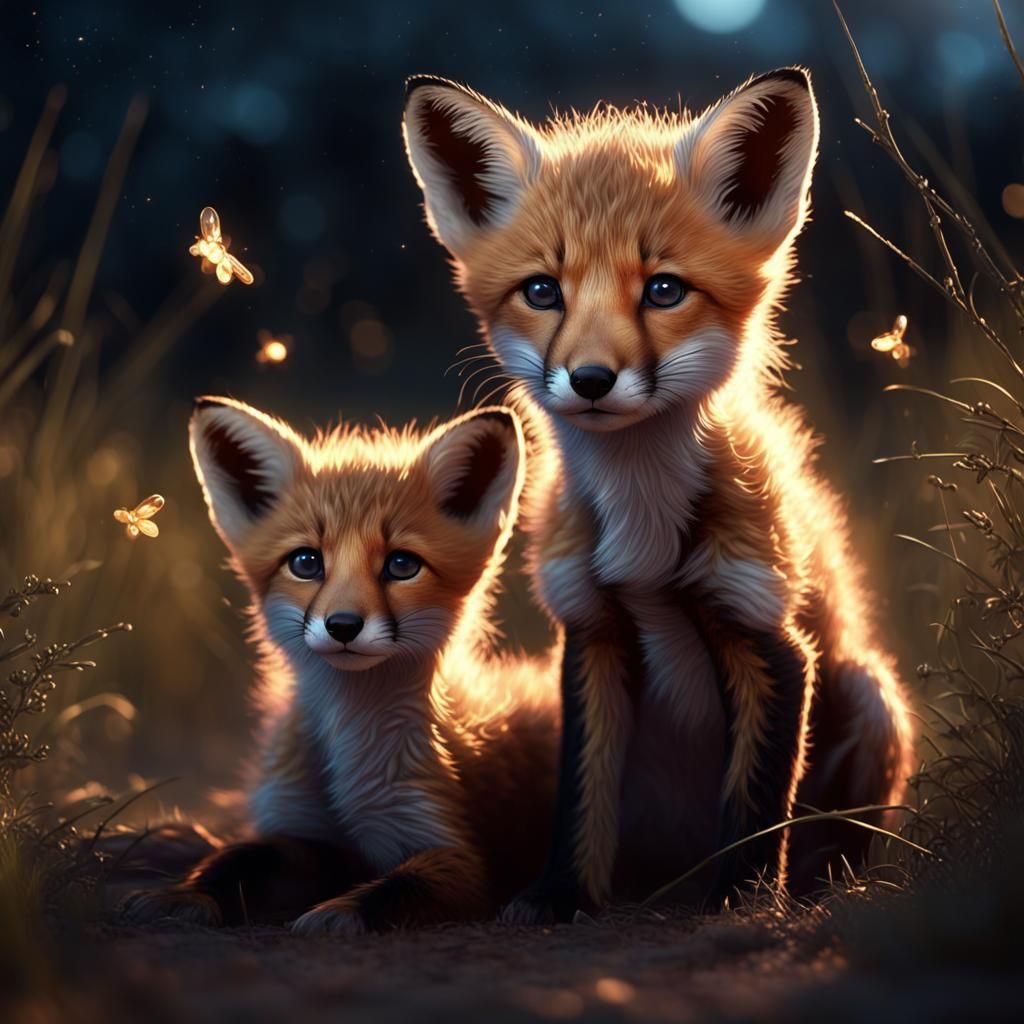 Fox-Cheetah Hybrid Pup in Savanna: 3D Animation