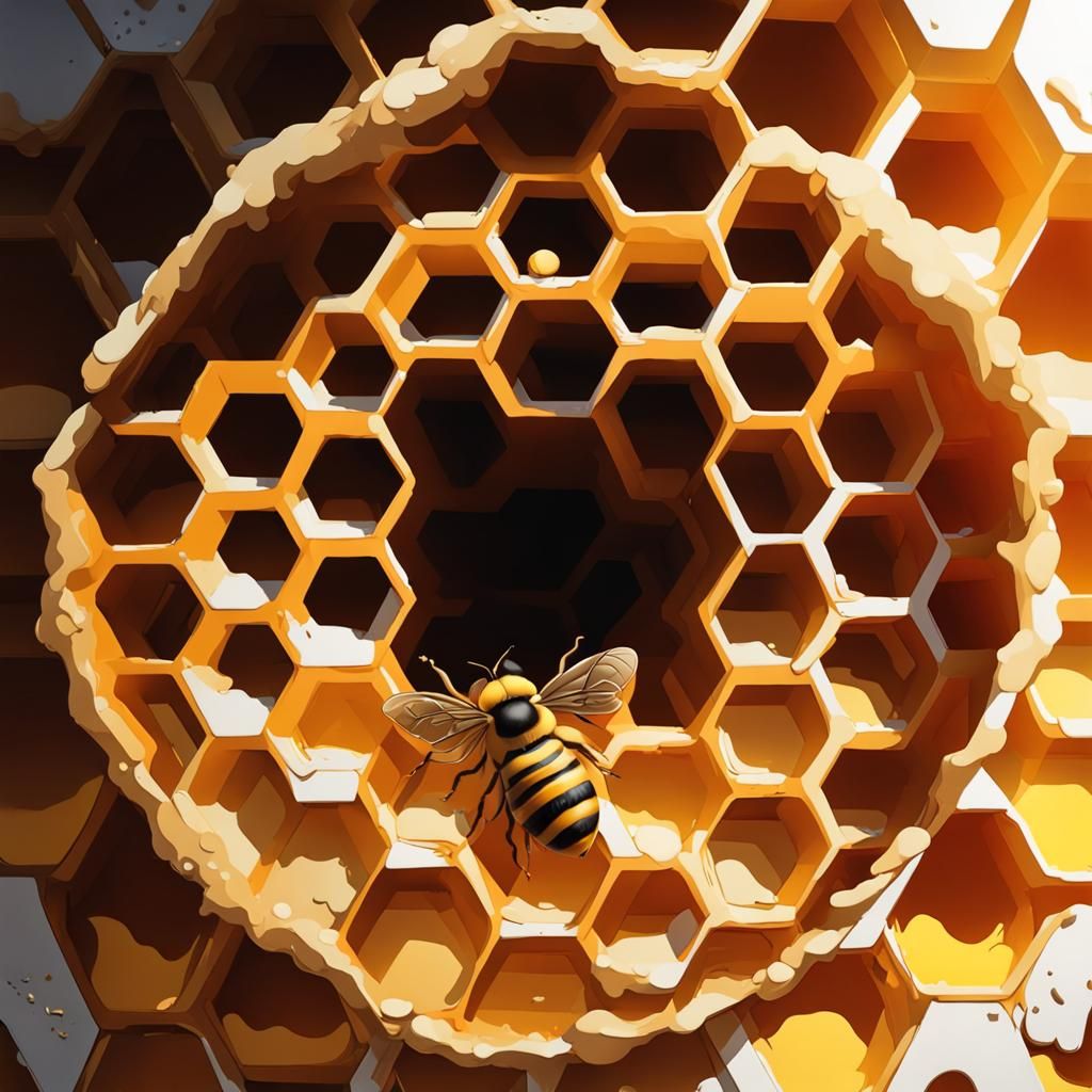 Honeycomb and Bumble Bee in Graffiti Art