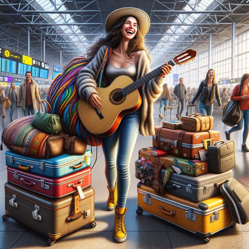 Joyful Departure: Woman Embarks on German Adventure