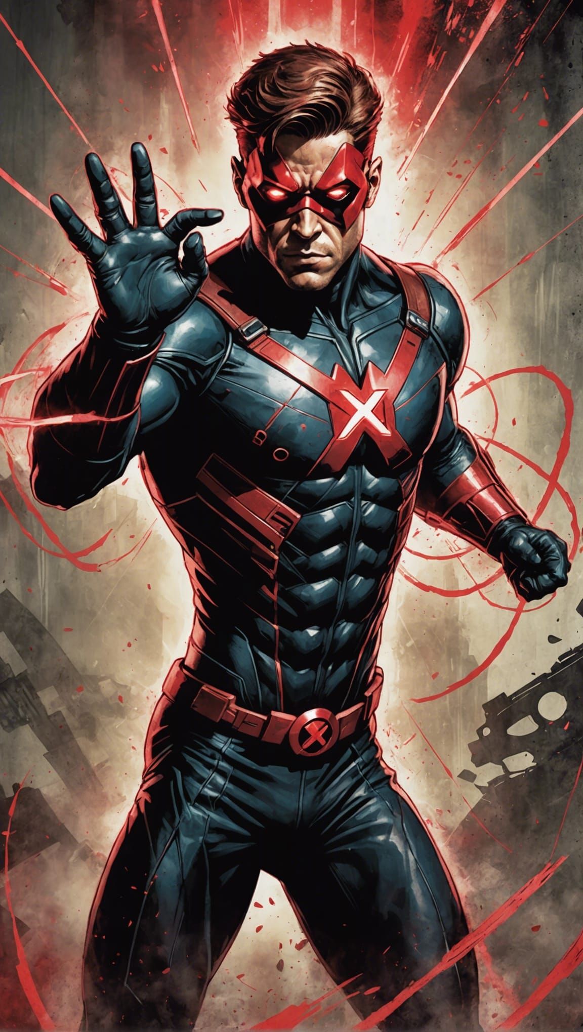 Cyclops Action Pose in Comic Book Style