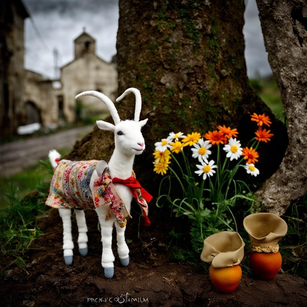 Happy Plush Miniature Goats in Boots