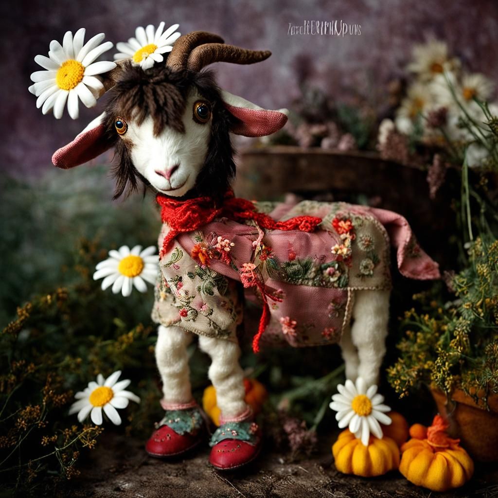 Happy Plush Miniature Goats in Boots