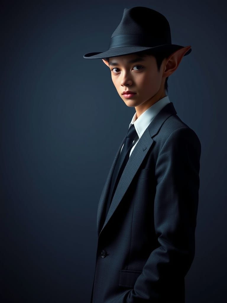 A young elf in a suit