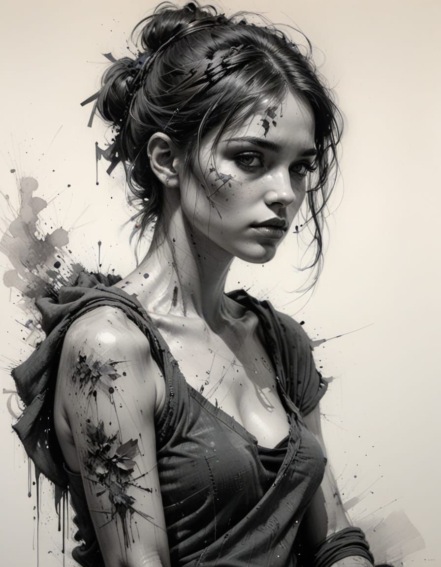 Hyperdetailed Charcoal Drawing Masterpiece