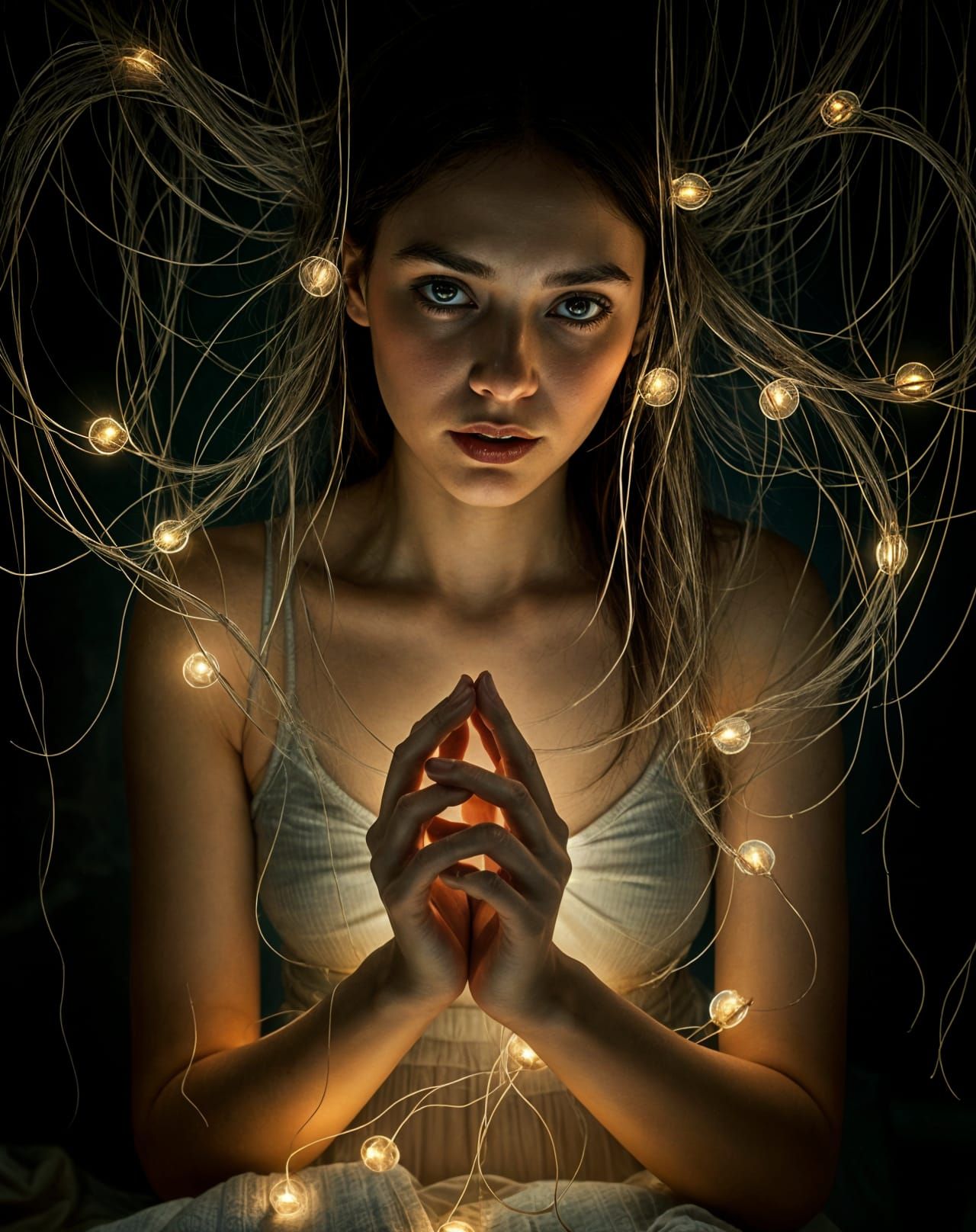 Surreal Portrait: A Woman Haunted by Regret