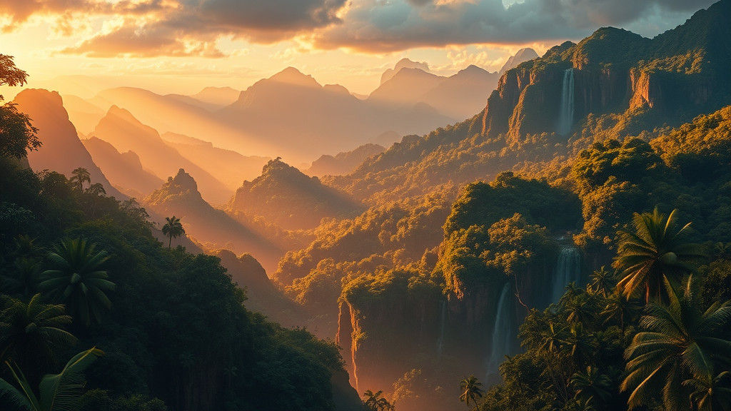 Lush Brazilian Landscape in Matte Painting Style