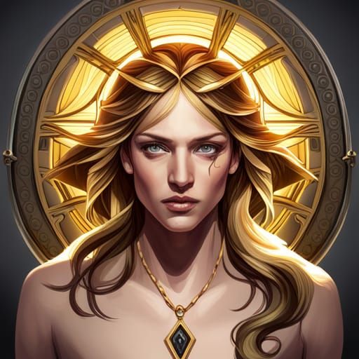 Ornate Gold and Black Cross Portrait