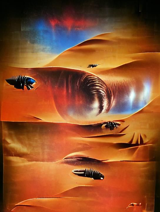 1970s Retro Sci-Fi Movie Poster for Dune