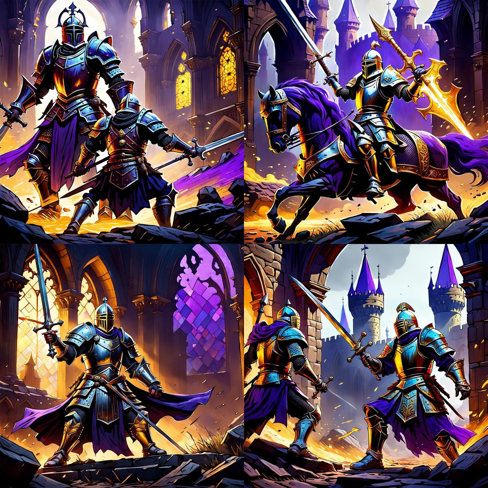 Medieval Knight Defending King: Dark Fantasy Concept Art