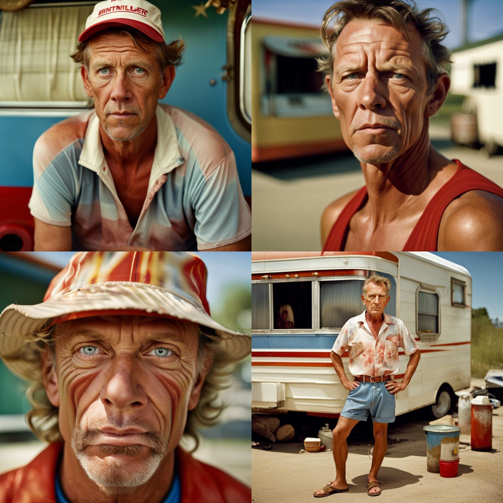 Portrait of a Man in Short Shorts with Cigarette