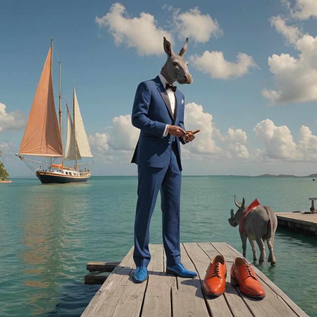 Caribbean Gentleman in Tuxedo, Art Deco Style