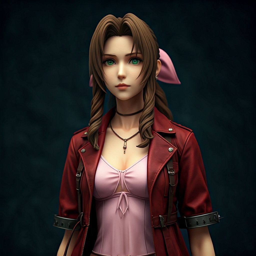 Aerith Gainsborough Collectible Figure in Anime Diorama Styl...