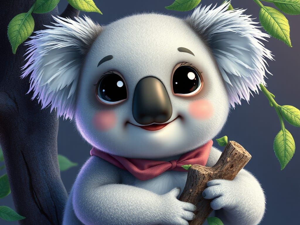 Cute Koala in Kawaii Art Style