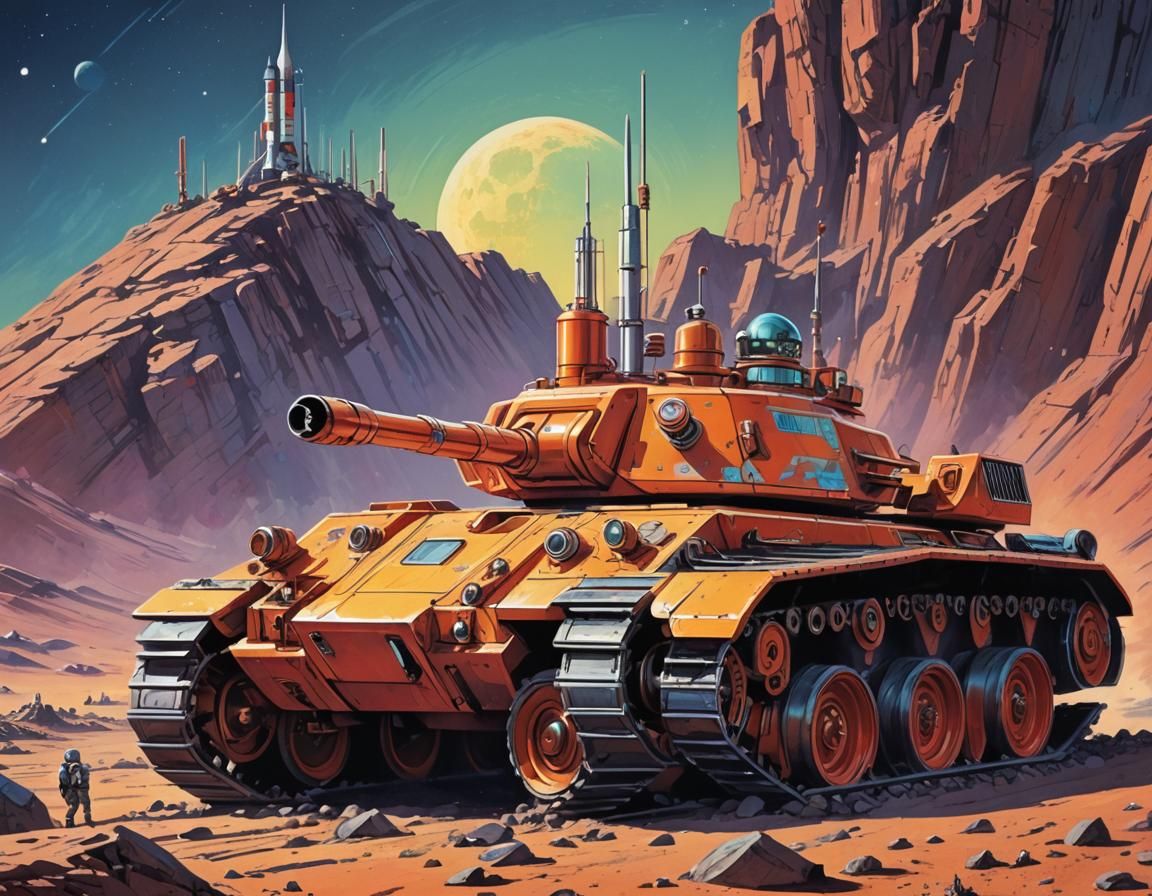 Retro Futuristic Tank Conquers the Moon