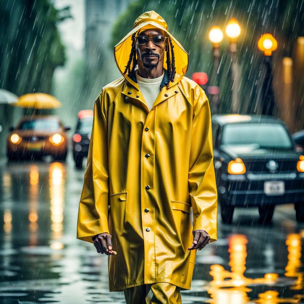 Snoop Dogg in Yellow Raincoat