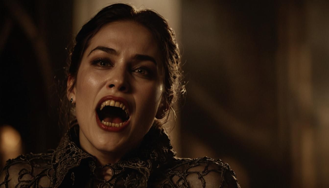 Menacing Vampire Portrait in Gothic Dark Style