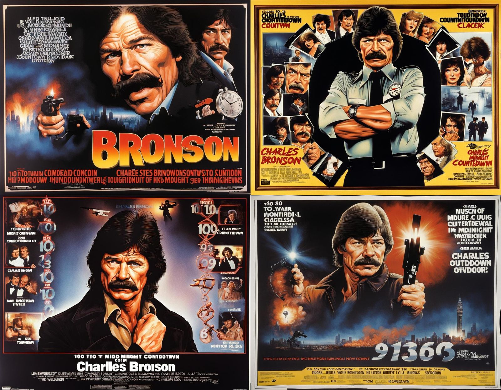 Retro 80s Movie Poster with Countdown Clock