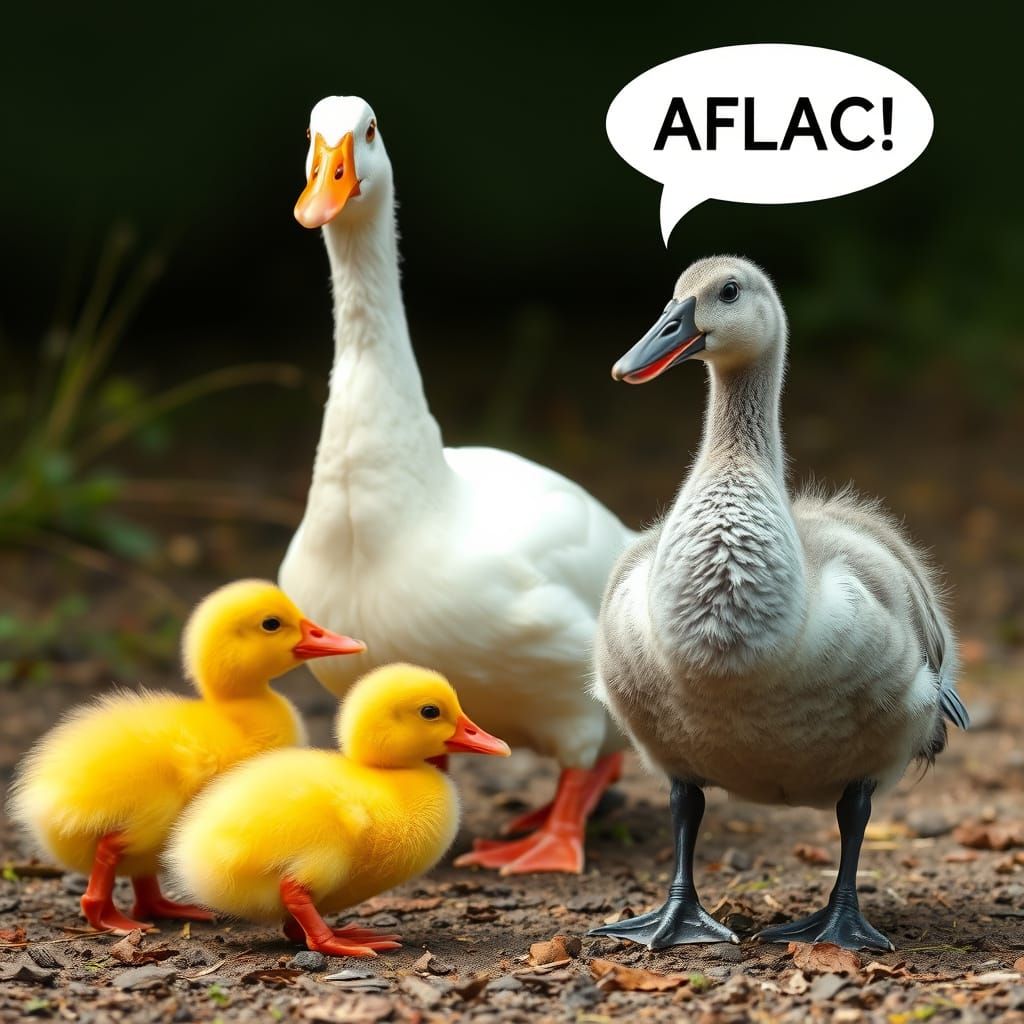 Concerned Mother Duck and Her Ugly Cygnet