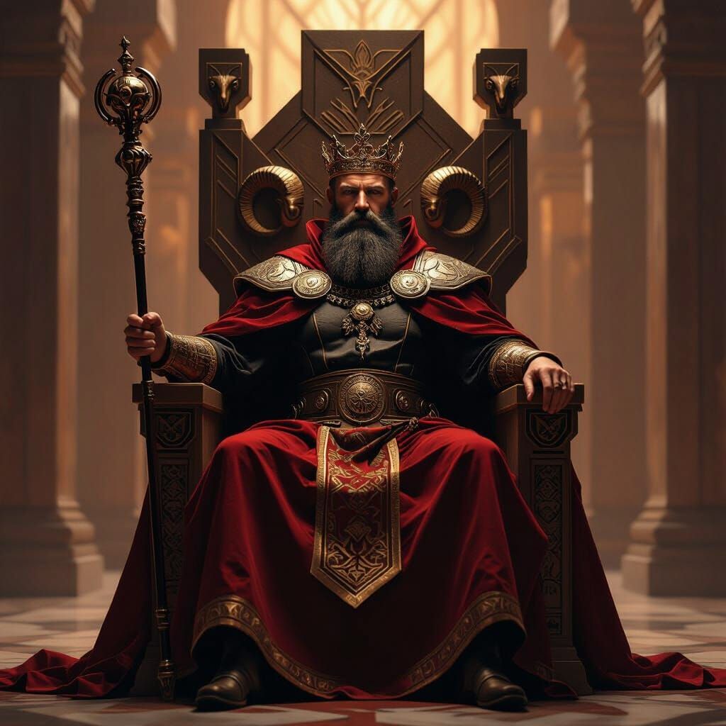 Emperor Tarot Card: Hyper-Realistic Authority Figure