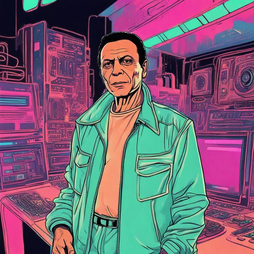 Adel Emam in Cyberpunk Underground Party