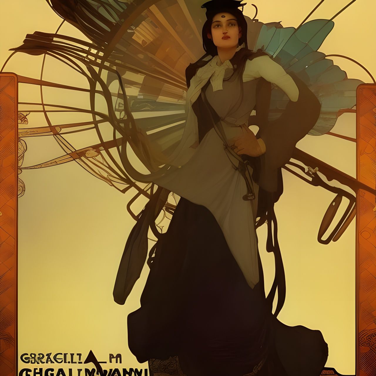 Futuristic Chaplin as A-Train, Digital Art