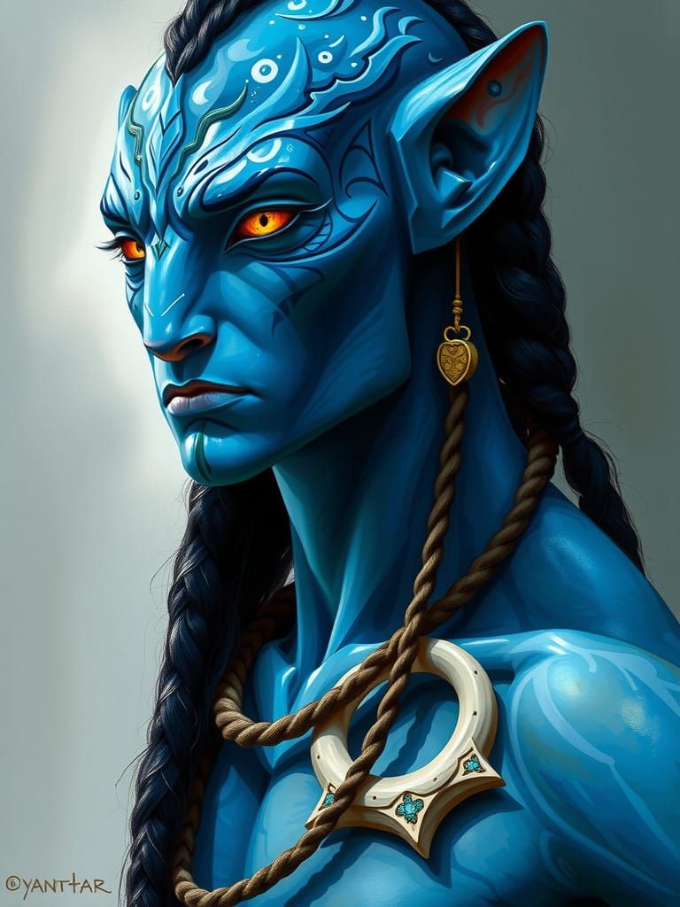 Towering Na'vi Male with Golden Eyes