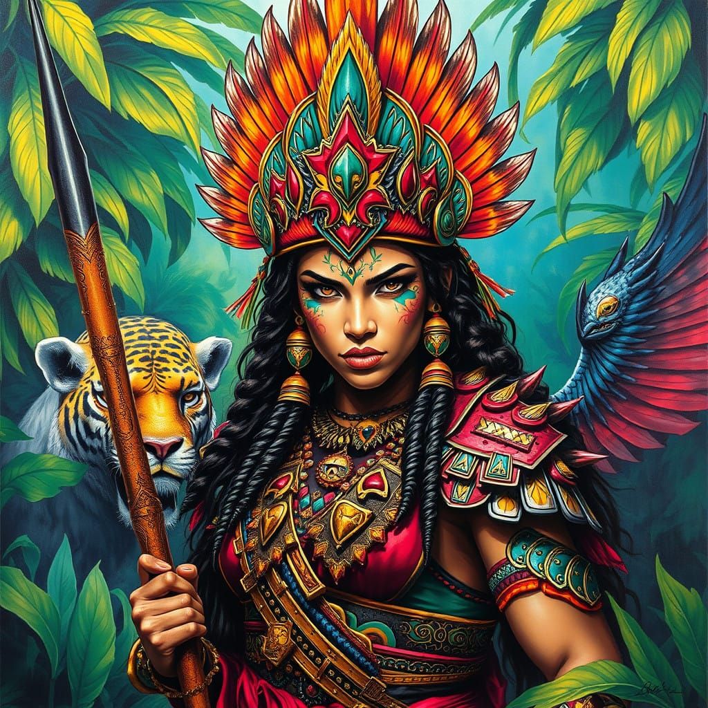 Regal Warrior Princess in Amazonian Splendor