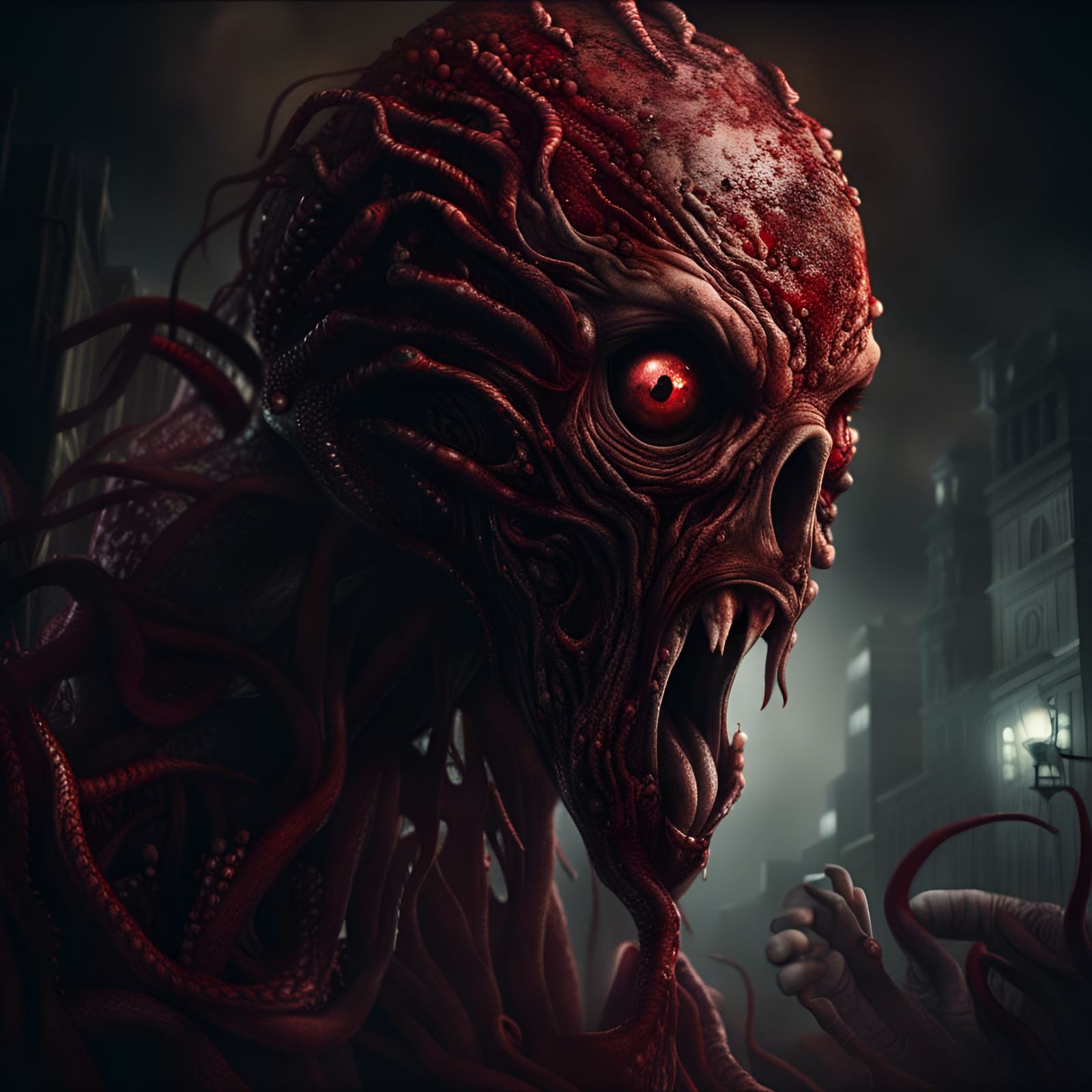 Lovecraftian Zombie Horror in Digital Matte Painting