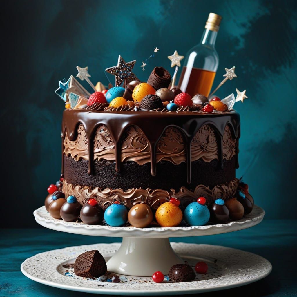 Surreal Dessert: Lingerie and Makeup Cake in Digital Art