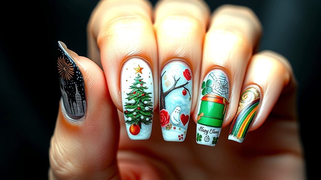 Holiday Nail Art in Japanese Style
