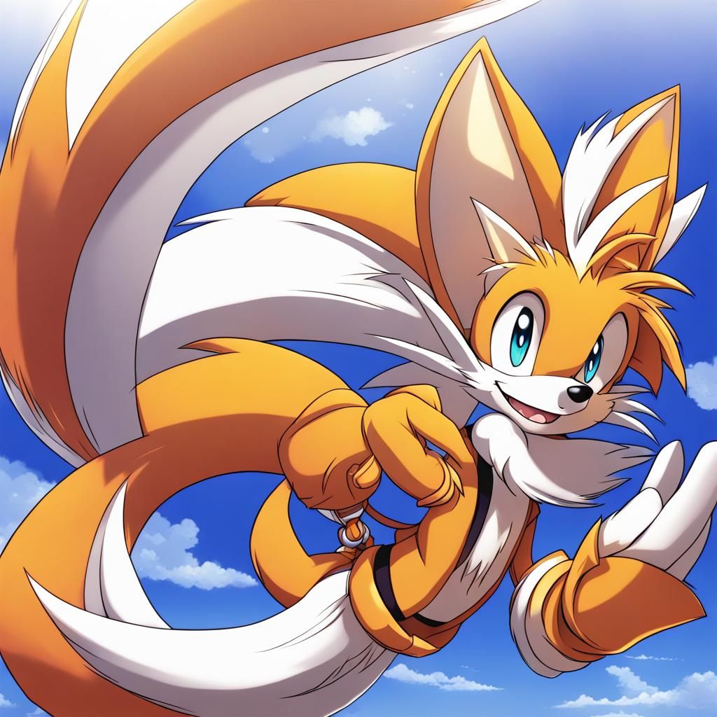Tails Artwork in Anime Manga Style