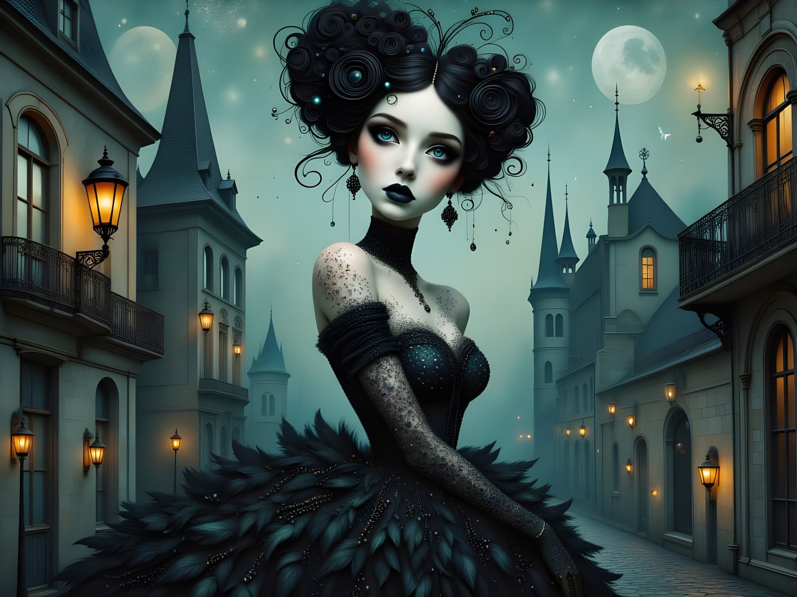 <lora:Earth and filigree:1.0> <lora:Whimsical:1.0> Oil paint...