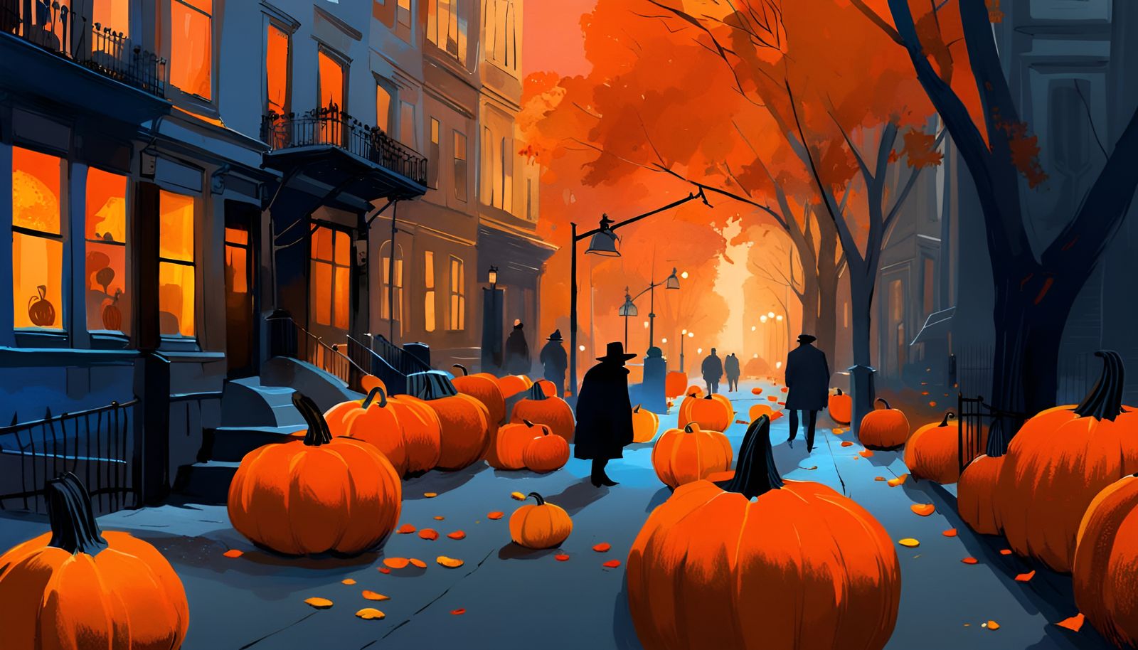 Halloween Pumpkins in the street - New York