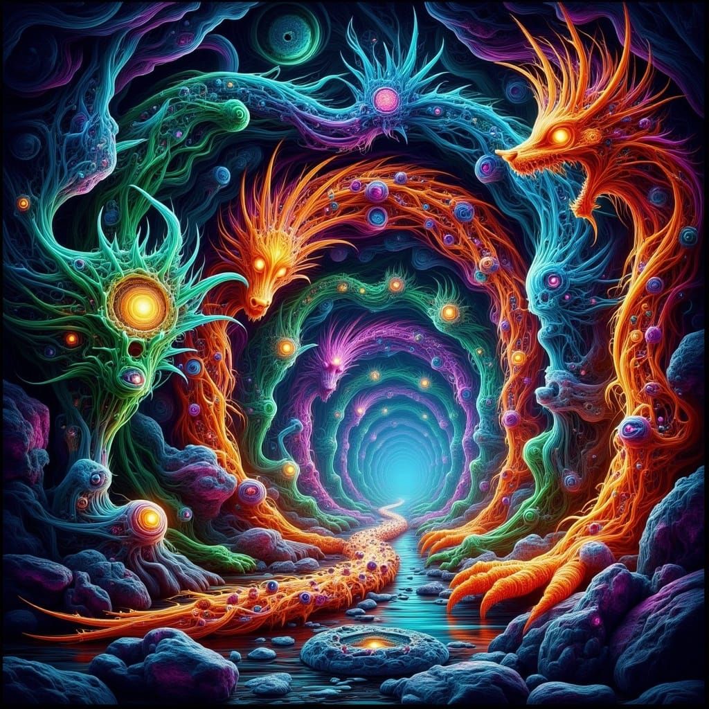 Surreal Dragon Castle in Warped Reality