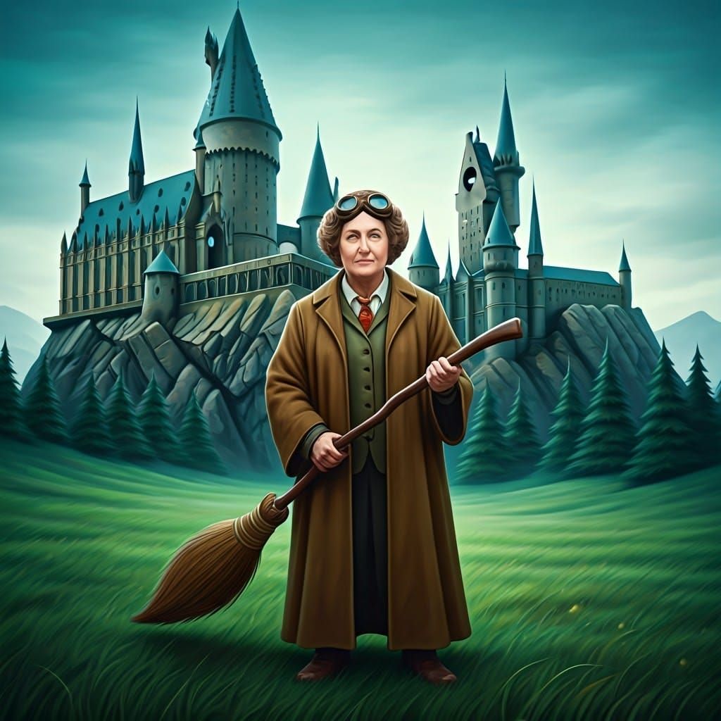 Flying Instructor Madam Hooch Teaches Hogwarts Students