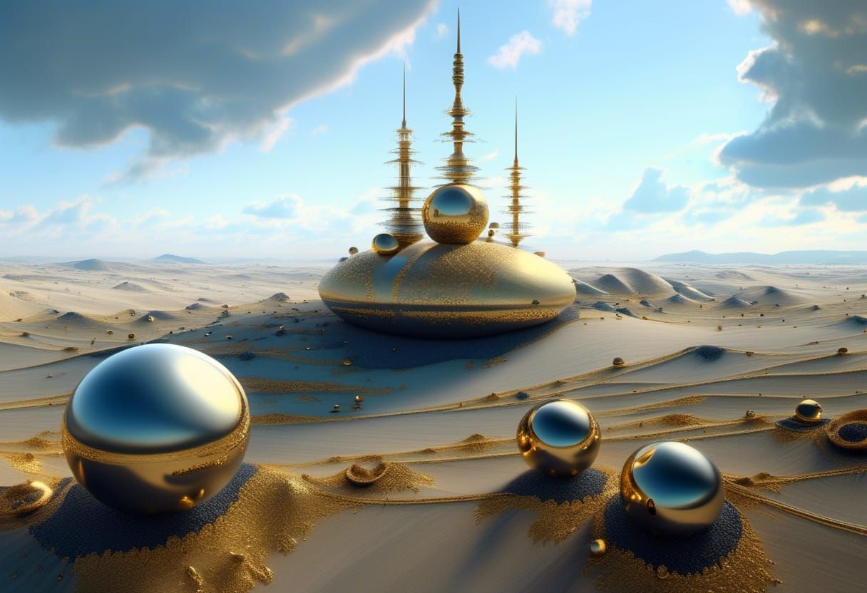 Abstract Cycles and Gold Detailed Matte Painting