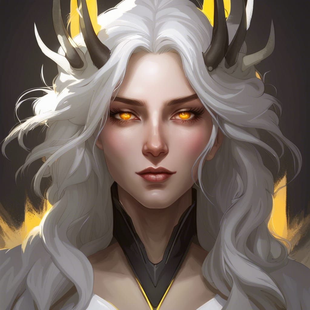 Elven Portrait with Glowing Eyes, Detailed Fantasy Art