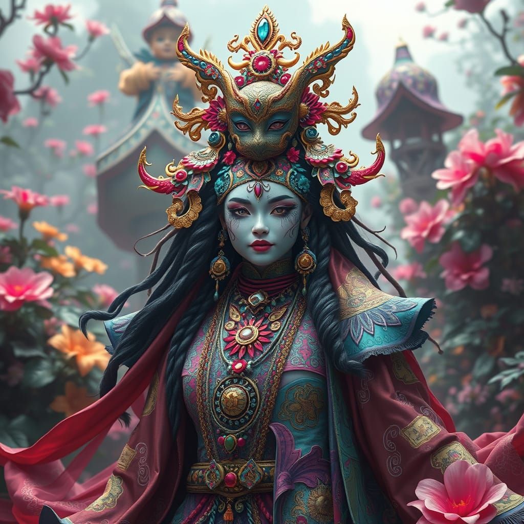 Ethereal Tangeryn in Vibrant Fantasy Realm