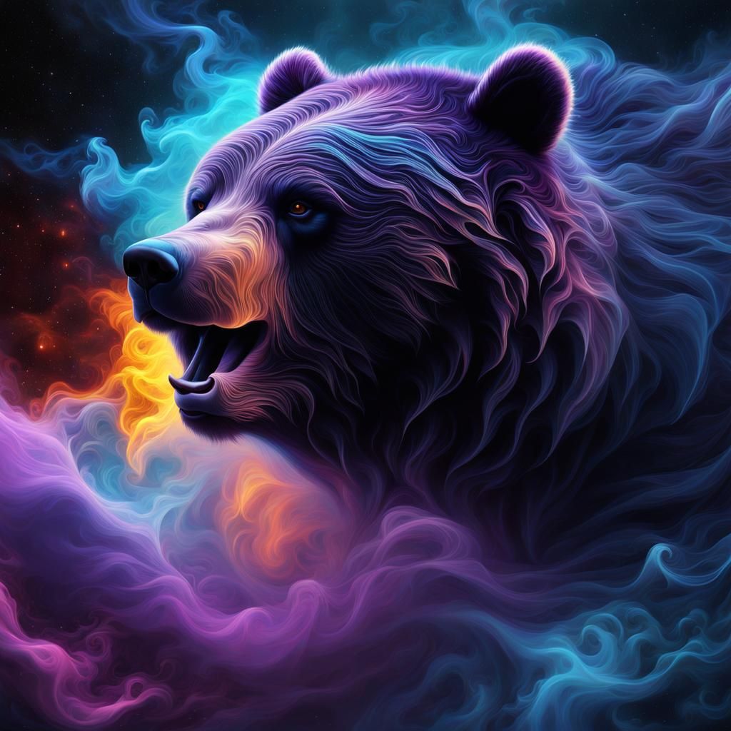 Dire Bear in Ornate Galaxy Liquid Colors