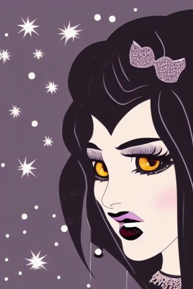 Gothic Disney Princess in Golden Age Animation Style