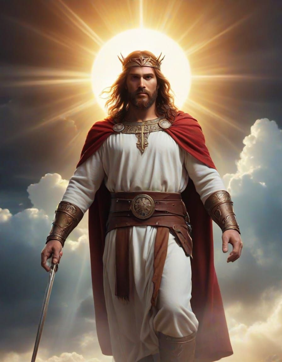 Viking Christ Reigns Supreme with Heavenly Sunshine