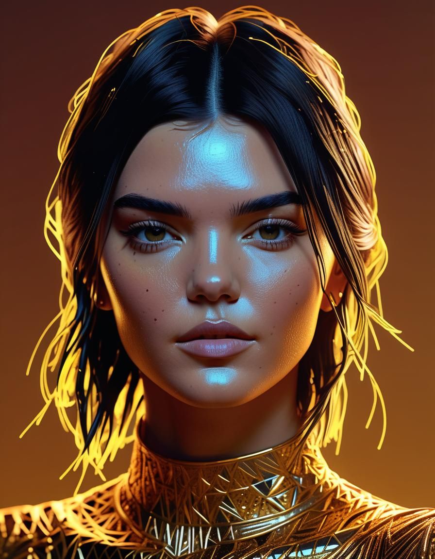 Ink Drawing Portrait in Artgerm and Mucha Style