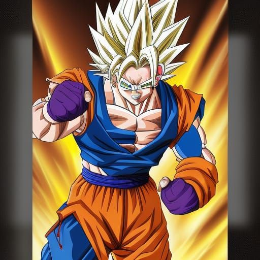 Goku Super Saiyan in Space Suit, Comic Book Art