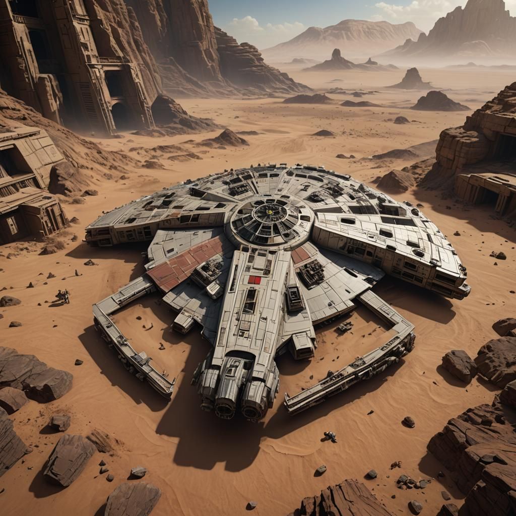 Millennium Falcon Landing: Matte Painting Concept Art