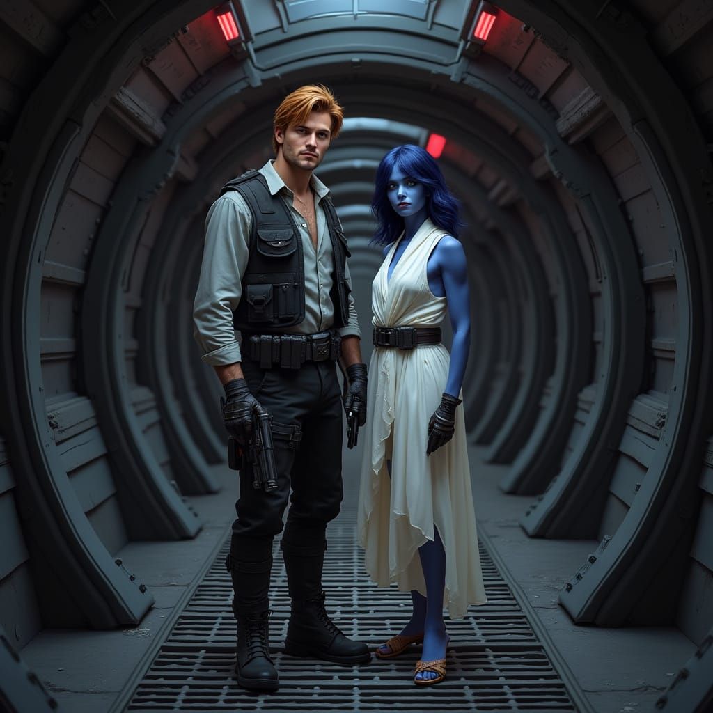 Sci-Fi Tunnel Scene in Hyper-Realistic Style